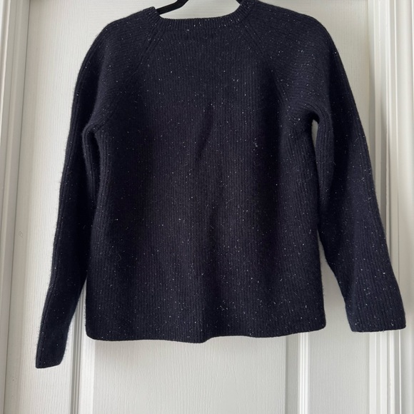 Everlane Cashmere Crew Sweater XXL (Fits L/XL) Navy Speckled 100% Cashmere - Picture 3 of 6